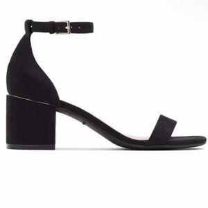 Call it Spring Black Block Heel Ankle-Strap Sandal
